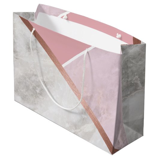 Personalisierte Rose Gold Große Tasche Große Geschenktüte (Rückseite Schrägansicht)