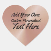 Personalisierte Rose Gold Herz-Aufkleber (Vorderseite)