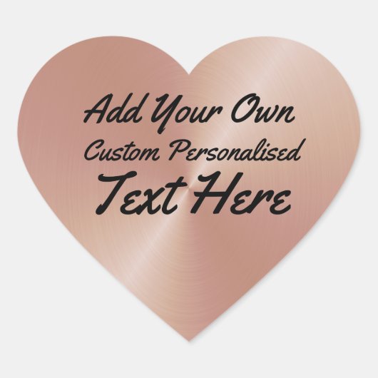 Personalisierte Rose Gold Herz-Aufkleber (Vorderseite)