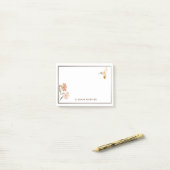 Personalisierte Rose Gold Hummingbird und Blume Post-it Klebezettel (Auf Schreibtisch)