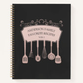 Personalisierte Rose Gold Küche Geschirr Notizblock (Vorderseite)