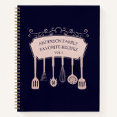 Personalisierte Rose Gold Küche Geschirr Notizblock (Vorderseite)