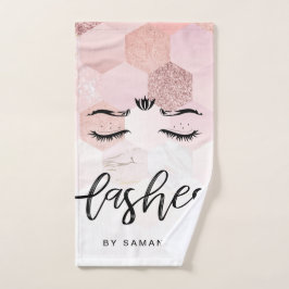 Personalisierte Rose Gold Lashes Handtuch