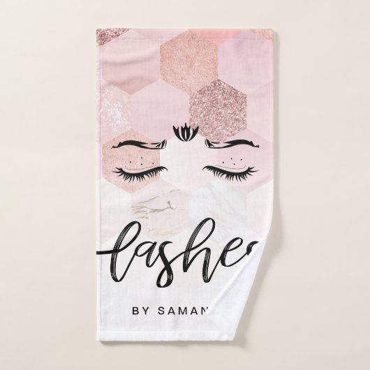 Personalisierte Rose Gold Lashes Handtuch (Handtuch)