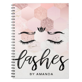 Personalisierte Rose Gold Lashes Notizblock