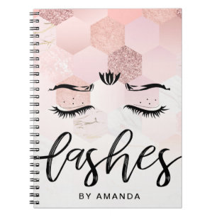 Personalisierte Rose Gold Lashes Notizblock