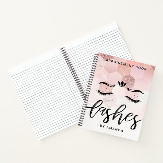 Personalisierte Rose Gold Lashes Terminkalender Notizblock (Innenseite)