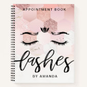 Personalisierte Rose Gold Lashes Terminkalender Notizblock (Vorderseite)