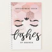 Personalisierte Rose Gold Lashes Terminkalender Planer (Vorderseite)