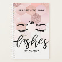 Personalisierte Rose Gold Lashes Terminkalender