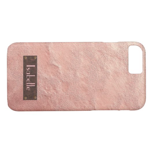 Personalisierte Rose Gold Leather Iphone-Fall Case-Mate iPhone Hülle (Rückseite (Horizontal))