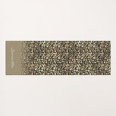 Personalisierte Rose Gold Leopard Spots Tierwerbun Yogamatte (Rückseite (Horizontal))
