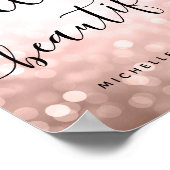 Personalisierte Rose Gold Lights "Hello Beautiful" Poster (Ecke)