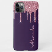 Personalisierte Rose Gold Lila Handgeschriebener H iPhone Hülle (Rückseite)