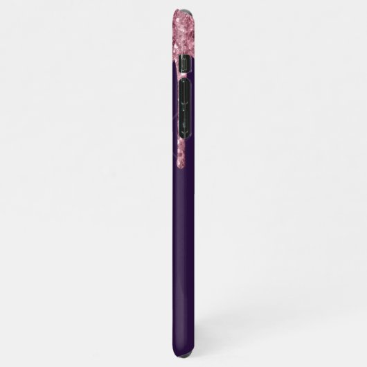 Personalisierte Rose Gold Lila Handgeschriebener H iPhone Hülle (Linke Seite)