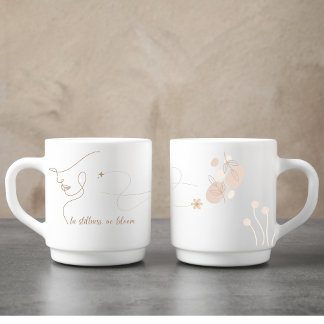 Personalisierte Rose Gold Line Kunstgewerbe Zitat Kaffeetasse