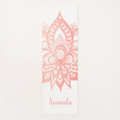 Personalisierte Rose Gold Lotus Blume Mandala Pink Yogamatte (Vorderseite)