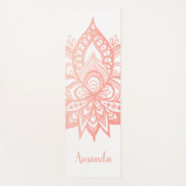 Personalisierte Rose Gold Lotus Blume Mandala Pink Yogamatte