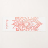 Personalisierte Rose Gold Lotus Blume Mandala Pink Yogamatte (Vorderseite (Horizontal))