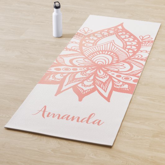Personalisierte Rose Gold Lotus Blume Mandala Pink Yogamatte (Beispiel)
