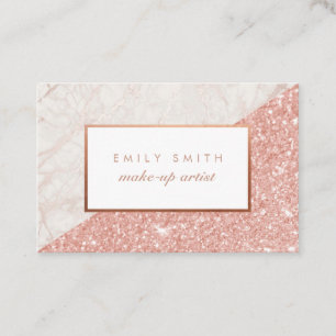 Personalisierte Rose Gold Marble Glitzer Cards Visitenkarte