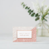 Personalisierte Rose Gold Marble Glitzer Cards Visitenkarte (Stehend Vorderseite)