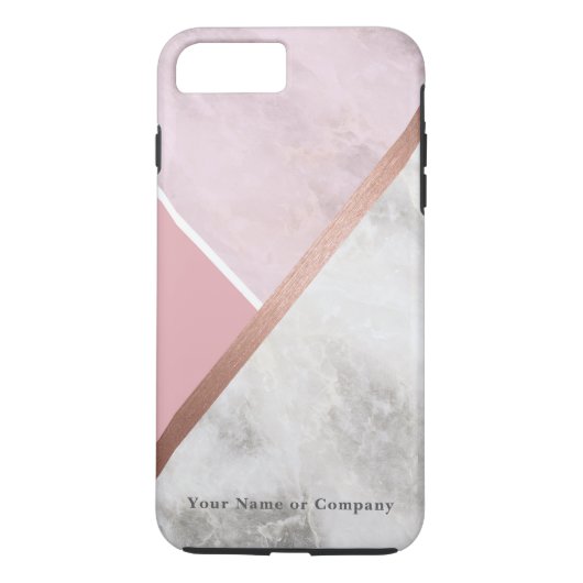 Personalisierte Rose Gold Marble iPhone Tough Case (Rückseite)