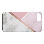 Personalisierte Rose Gold Marble iPhone Tough Case (Rückseite (Horizontal))