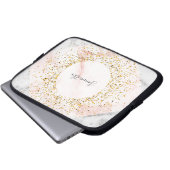 Personalisierte Rose Gold-Marmor-Glitzer Notebook- Laptopschutzhülle (Vorne Knopf)