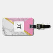 Personalisierte Rose Gold Marmor Rosa Gepäckmarke Gepäckanhänger (Vorderseite horizontal)