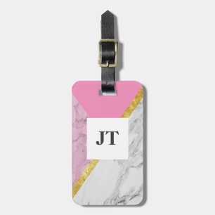 Personalisierte Rose Gold Marmor Rosa Gepäckmarke Gepäckanhänger