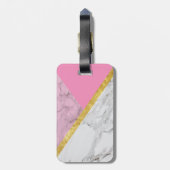 Personalisierte Rose Gold Marmor Rosa Gepäckmarke Gepäckanhänger (Rückseite vertikal)
