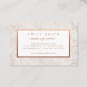 Personalisierte Rose Gold-Marmor-Visitenkarten Visitenkarte (Rückseite)