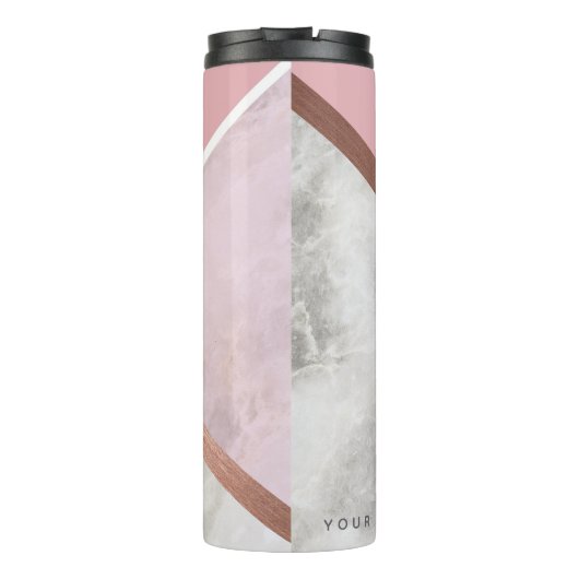 Personalisierte Rose Gold Marmoreffekt Travel Mug Thermosbecher (Rückseite)