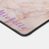 Personalisierte Rose Gold-Marmorschreibmatte Schreibtischunterlage (Ecke)