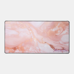 Personalisierte Rose Gold-Marmorschreibmatte Schreibtischunterlage