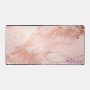Personalisierte Rose Gold-Marmorschreibmatte Schreibtischunterlage