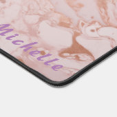 Personalisierte Rose Gold-Marmorschreibmatte Schreibtischunterlage (Ecke)