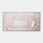 Personalisierte Rose Gold-Marmorschreibmatte Schreibtischunterlage (Tastatur & Maus)