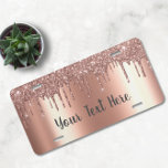 Personalisierte Rose Gold Metallic Glitzer Tropfen US Nummernschild<br><div class="desc">Dieses Design kann in dem Bereich personalisiert werden, der durch das Ändern des Fotos und/oder Textes zur Verfügung gestellt wird. Sie können auch angepasst werden, indem Sie auf Vorlage personalisieren klicken und dann auf die Schaltfläche klicken, um weitere Optionen anzupassen, um die Hintergrundfarbe zu löschen oder zu ändern, Text hinzuzufügen,...</div>
