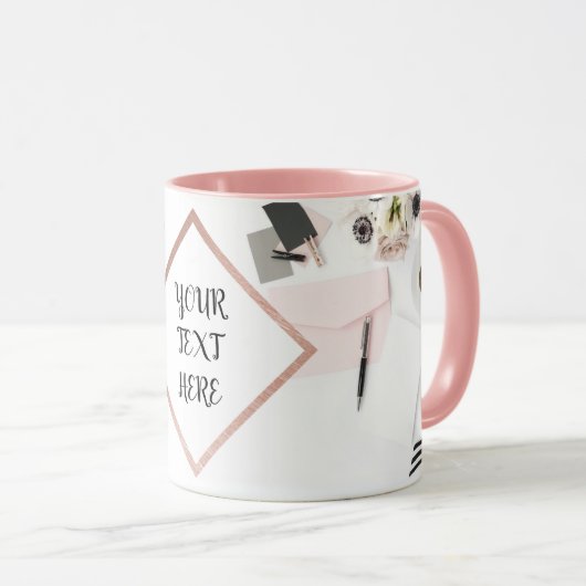 Personalisierte Rose Gold Moderne Design Tasse (VorderseiteRechts)