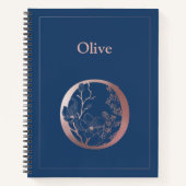 Personalisierte Rose Gold Monogram Initial O Notizblock (Vorderseite)