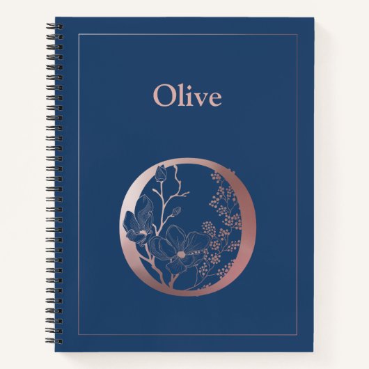 Personalisierte Rose Gold Monogram Initial O Notizblock (Vorderseite)