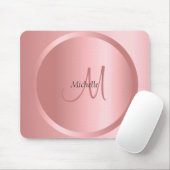 Personalisierte Rose Gold Monogram Moderne Elegant Mousepad (Mit Mouse)
