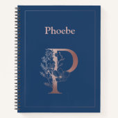 Personalisierte Rose Gold Monogramm erste P Notizblock (Vorderseite)