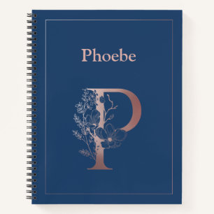 Personalisierte Rose Gold Monogramm erste P Notizblock