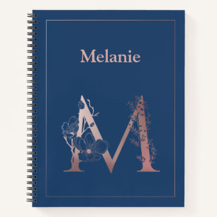 Personalisierte Rose Gold Monogramm Notizblock