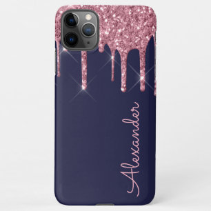 Personalisierte Rose Gold Navy Blu Handgeschrieben iPhone 11Pro Max Hülle