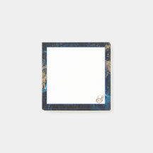 Personalisierte Rose Gold Navy Blue MARBLE Sticky