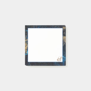 Personalisierte Rose Gold Navy Blue MARBLE Sticky Post-it Klebezettel